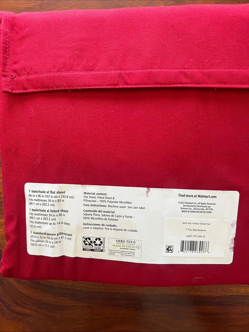 Mainstays Soft Microfiber Sheet Set - Bright Red